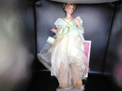 21" ASHTON DRAKE ORIGINAL "GLORY OF SUMMER" ANGEL PORCELAIN DOLL, FEATHER WINGS, STAND,  COA,  DEBOXED
